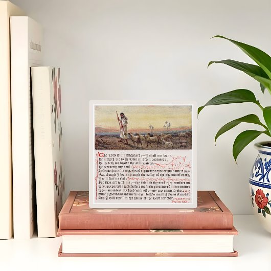 Psalm 23 Vintage Art Tabletop  Fotoplatte