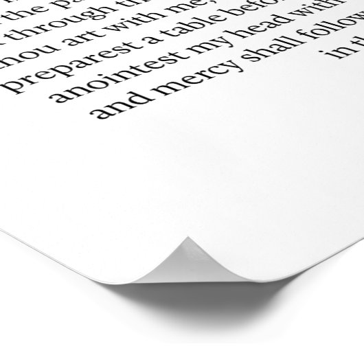 Psalm 23 Wall Art Printable Bible Verse Scripture Poster (Ecke)