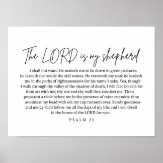 Psalm 23 Wall Art Printable Bible Verse Scripture Poster