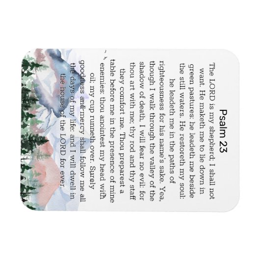 Psalm 23 Weiße Gebirge Magnet (Horizontal)