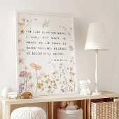 Psalm 23 Wildblumen Bibelvers Kinderzimmer Poster