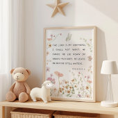 Psalm 23 Wildblumen Bibelvers Kinderzimmer Poster