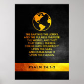 Psalm 24:1-2 Bibelverse Poster (Vorne)