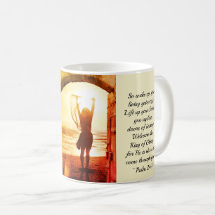Psalm 24:7, Isaiah 60:1, Welcome the King of Glory Kaffeetasse
