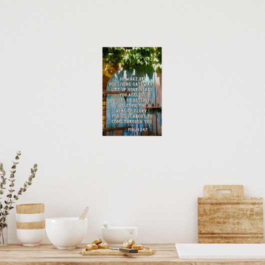 Psalm 24:7 König der Herrlichkeit, Verse der Bibel Poster (Küche)