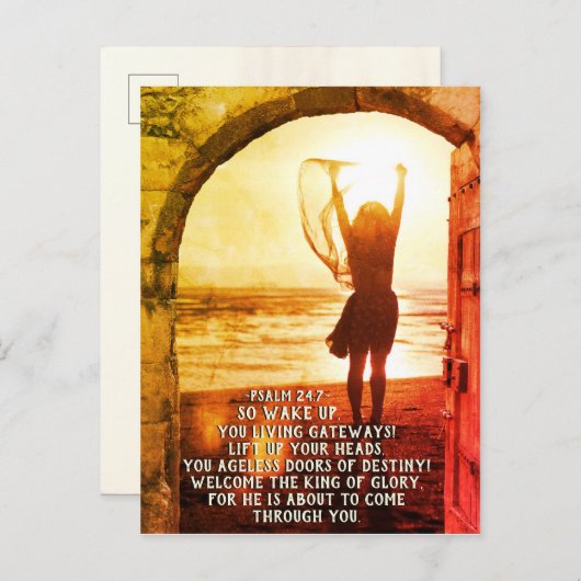 Psalm 24:7 König der Herrlichkeit, Verse der Bibel Postkarte (Vorne/Hinten)