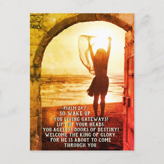 Psalm 24:7 König der Herrlichkeit, Verse der Bibel Postkarte (Vorderseite)