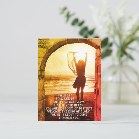 Psalm 24:7 König der Herrlichkeit, Verse der Bibel Postkarte (Stehend Vorderseite)