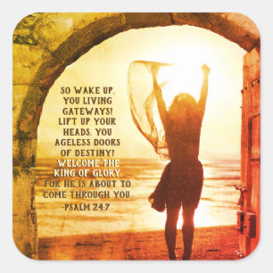 Psalm 24:7 König der Herrlichkeit, Verse der Bibel Quadratischer Aufkleber