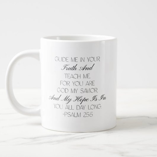 Psalm 25:5 Hope Bible Verse Mug  Jumbo-Tasse (Links)