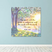 Psalm 25:9 Canvas Print Leinwanddruck (Insitu (Holzboden))