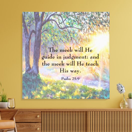 Psalm 25:9 Canvas Print Leinwanddruck (Insitu (Wohnzimmer))