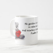 Psalm 25:9 Tasse des Teddy Bear Bible Verse (Vorderseite Links)
