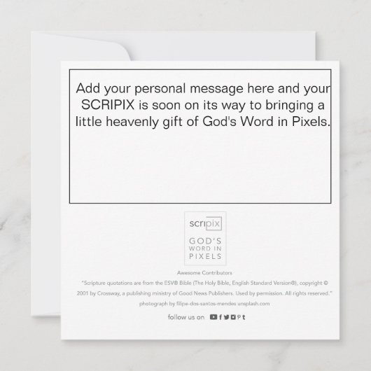 Psalm 27-13-14 COURAGE SCRIPIX-Karte Einladung (Rückseite)