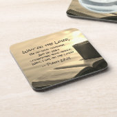 Psalm 27:14 Warten Sie auf den Herrn, Bibelverse Getränkeuntersetzer (Linke Seite)