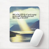 Psalm 27:14 Warten Sie auf den LORD Bibel Verse Oz Mousepad (Mit Mouse)