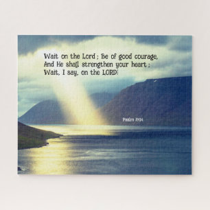 Psalm 27:14 Warten Sie auf den LORD Bibel Verse Oz Puzzle