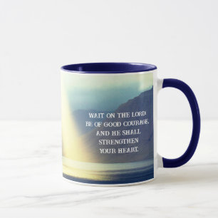 Psalm 27:14 Warten Sie auf den LORD Bibel Verse Oz Tasse