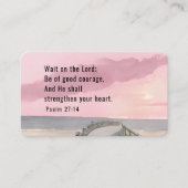 Psalm 27:14 Warten Sie auf den Lord Bible Verse Oz Visitenkarte (Vorderseite)