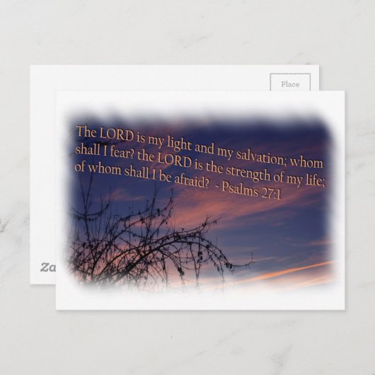 Psalm 27:1 am Morgengrauen Postkarte (Vorne/Hinten)