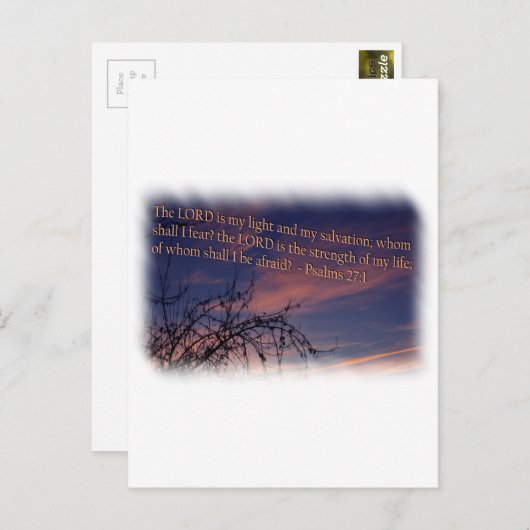 Psalm 27:1 am Morgengrauen Postkarte (Vorne/Hinten)