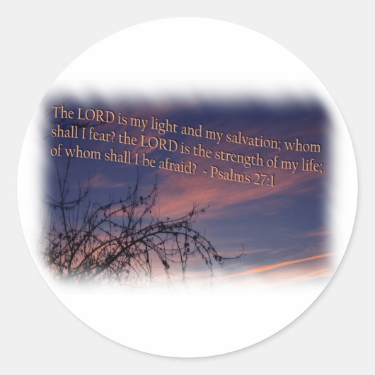 Psalm 27:1 am Morgengrauen Runder Aufkleber (Vorderseite)