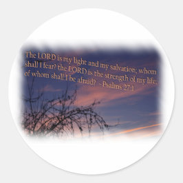 Psalm 27:1 am Morgengrauen Runder Aufkleber