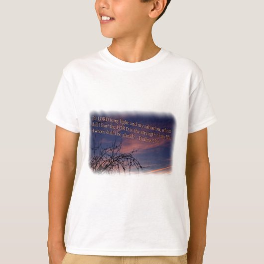 Psalm 27:1 am Morgengrauen T-Shirt (Vorderseite)
