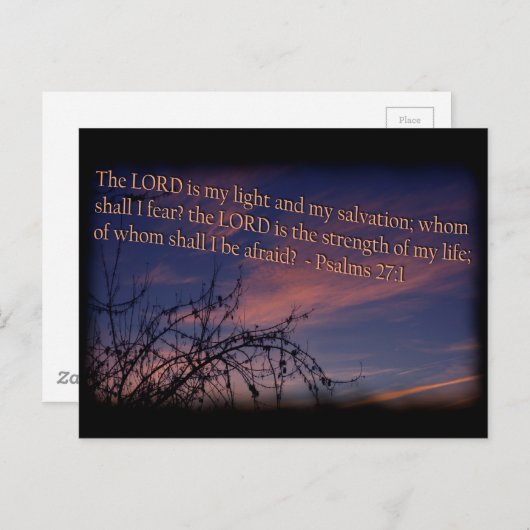 Psalm 27:1 bei Morgengrauen Postkarte (Vorne/Hinten)