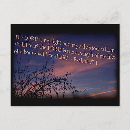 Psalm 27:1 bei Morgengrauen Postkarte (Vorderseite)