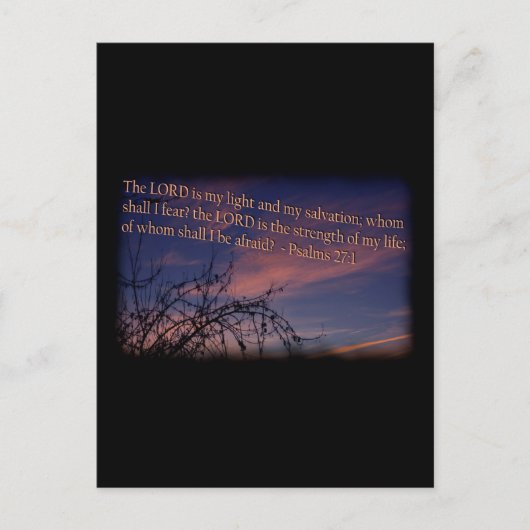 Psalm 27:1 bei Morgengrauen Postkarte (Vorderseite)