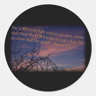 Psalm 27:1 bei Morgengrauen Runder Aufkleber