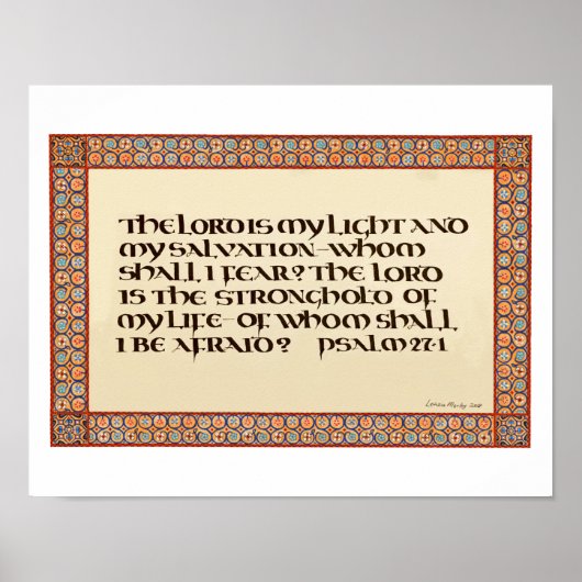 Psalm 27:1 beleuchtete Kalligrafie-Schrift Poster (Vorne)