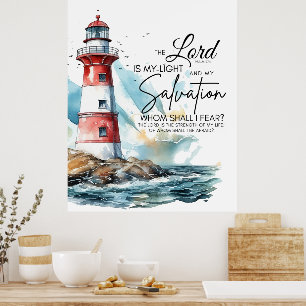 Psalm 27:1 Bibel LORD ist mein Licht und meine Erl Poster