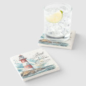 Psalm 27:1 Bibel LORD ist mein Licht und meine Erl Steinuntersetzer (Seitenansicht)