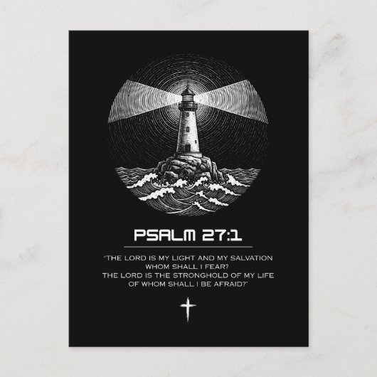 Psalm 27:1 Bible Verse Tshirt | Christian Postkarte (Vorderseite)