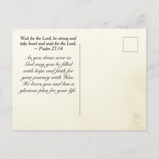 Psalm 27:1 Der Herr ist mein Licht und meine Erret Postkarte (Rückseite)