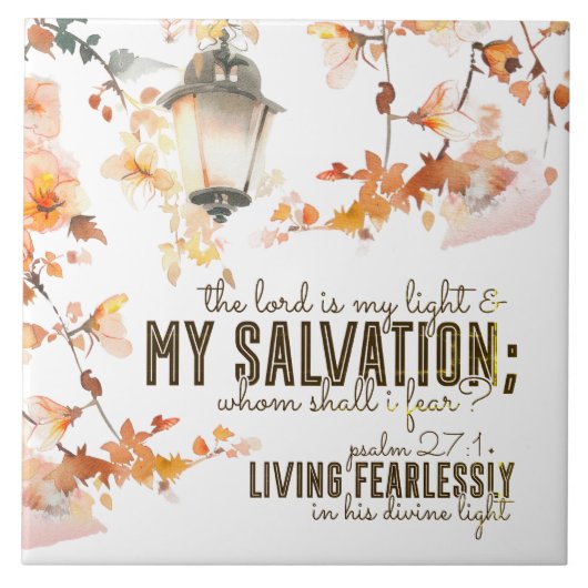 Psalm 27:1 Der Herr ist meine Light & Salvation Bi Fliese (Vorderseite)