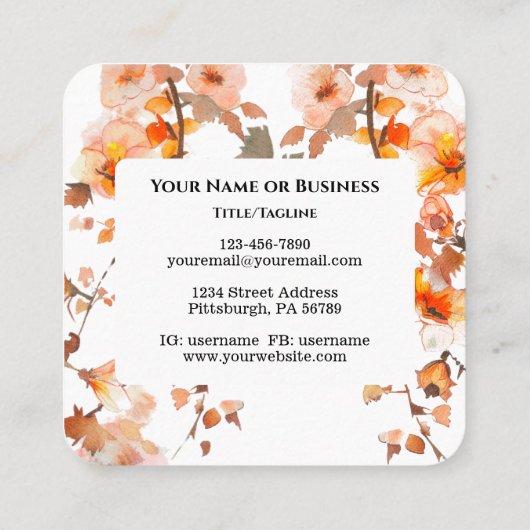 Psalm 27:1 Der Herr ist meine Light & Salvation Bi Quadratische Visitenkarte (Rückseite)