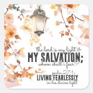 Psalm 27:1 Der Herr ist meine Light & Salvation Bi Quadratischer Aufkleber
