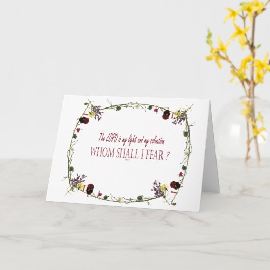 Psalm 27:1, Herr, den ich Grußkarte fürchten soll Karte (Gelbe Blume)