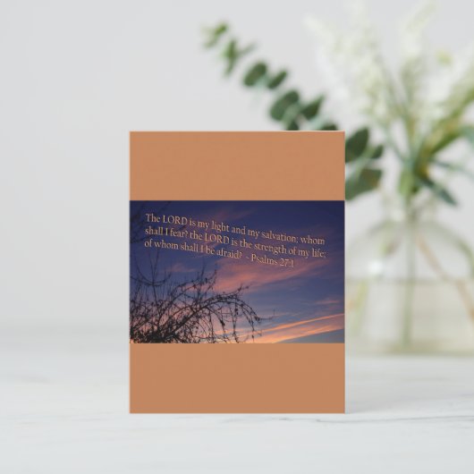Psalm 27:1 in der Morgendämmerung Postkarte (Stehend Vorderseite)