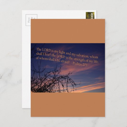 Psalm 27:1 in der Morgendämmerung Postkarte (Vorne/Hinten)