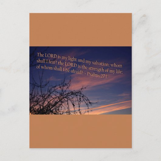 Psalm 27:1 in der Morgendämmerung Postkarte (Vorderseite)