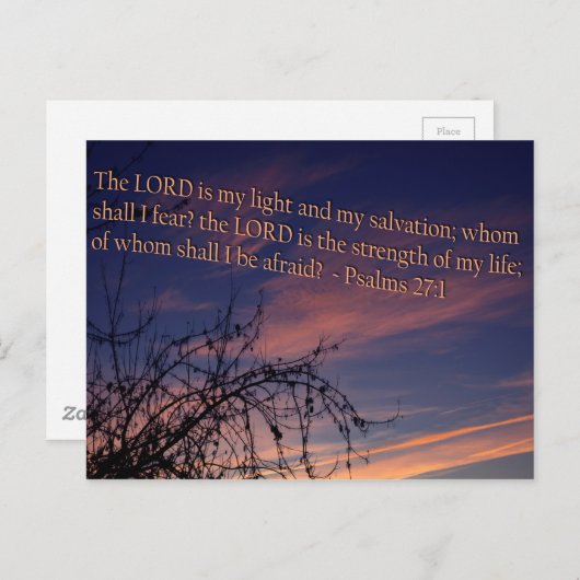 Psalm 27:1 in der Morgendämmerung Postkarte (Vorne/Hinten)