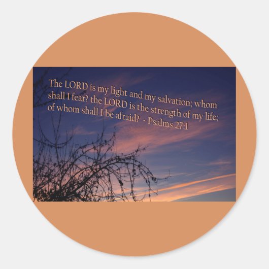 Psalm 27:1 in der Morgendämmerung Runder Aufkleber (Vorderseite)