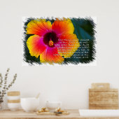 Psalm 27:4 Hibiskus auf Weiß Poster (Küche)