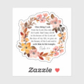 Psalm 27:4 One Thing I Ask Aufkleber (Blatt)