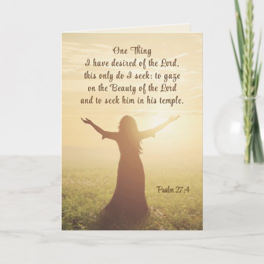 Psalm 27:4 One Thing I Desired of the Lord Bible Karte (Vorderseite)