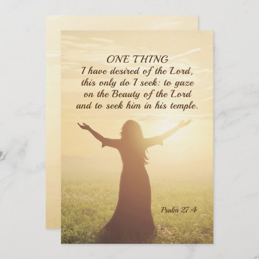 Psalm 27:4 One Thing I Desired of the Lord Card (Vorne/Hinten)